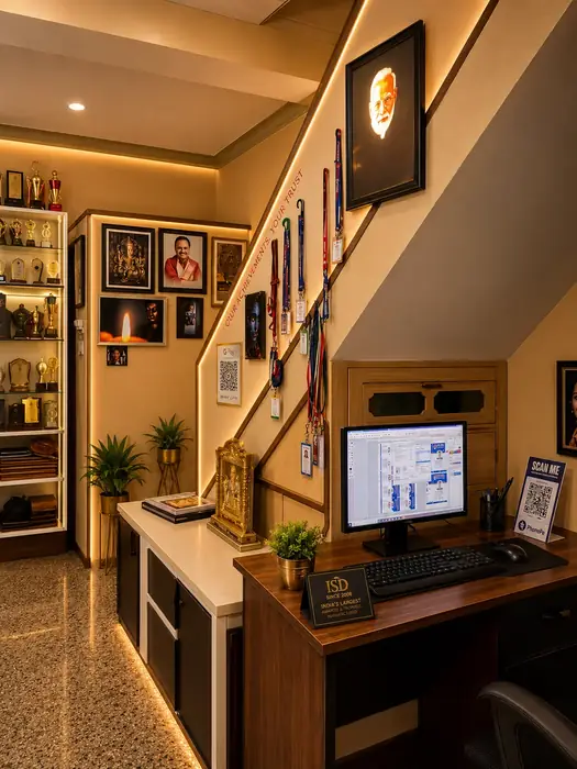 Customer service desk inside Sri Sai Photo Laminations